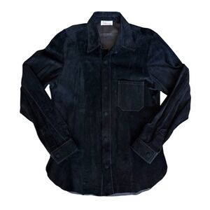 Love Melody Suede Leather Snap Front Shirt Marin County CA Designer Vintage